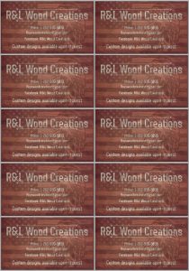 R & L Wood Creations Business Cards